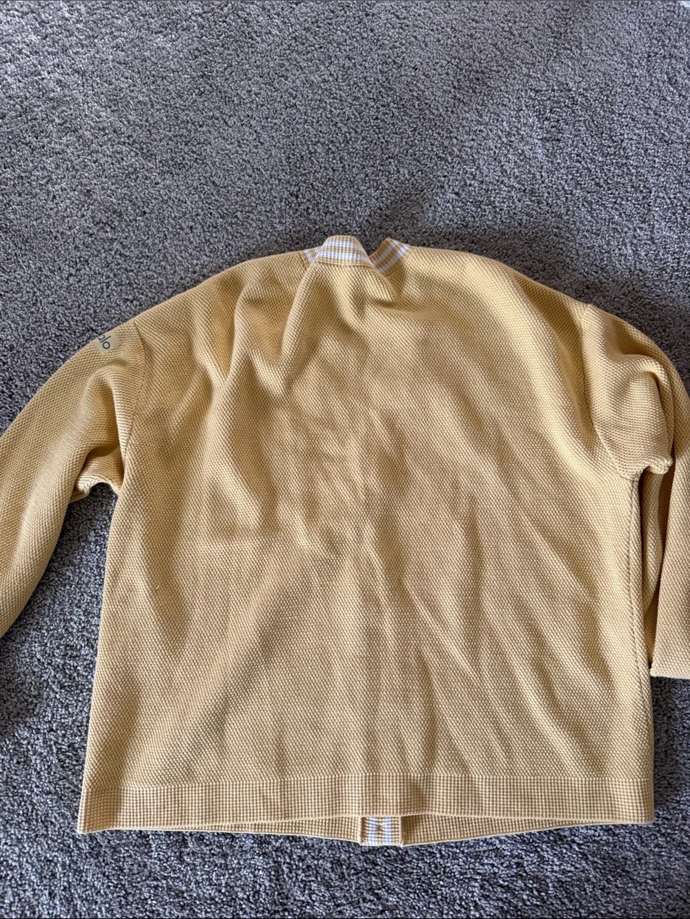 ALO Tennis Club Tennis Club Sweater Knit Cardigan, Butter Yellow, size L